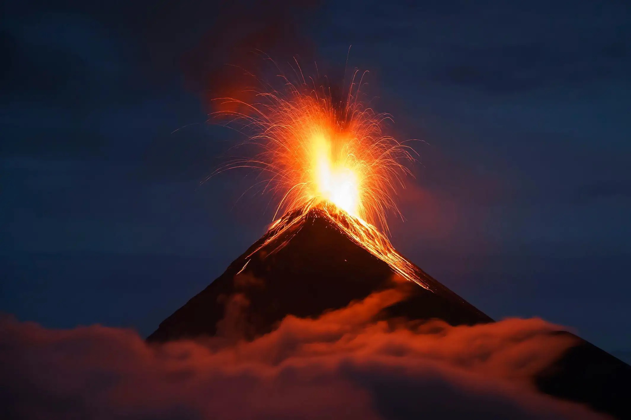 Sunrise over the Acatenango Volcano